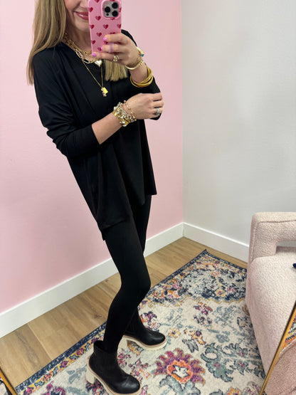 Black Microfiber Legging Set FS