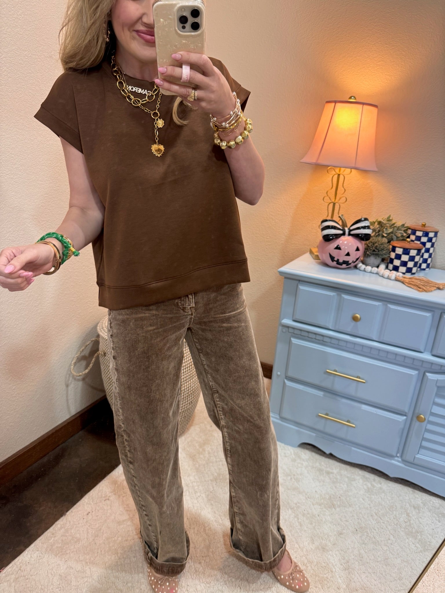 Brown Scuba Cap Sleeve