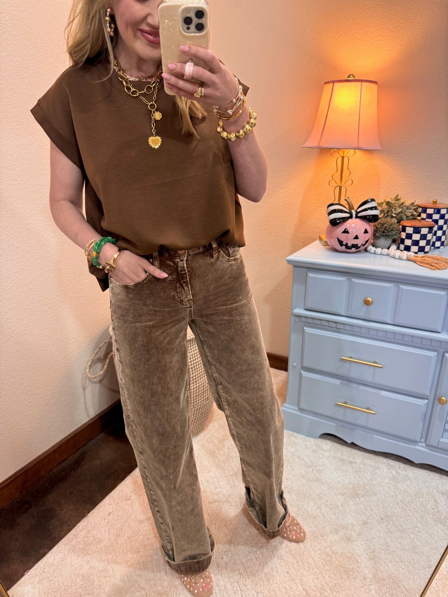 Brown Scuba Cap Sleeve