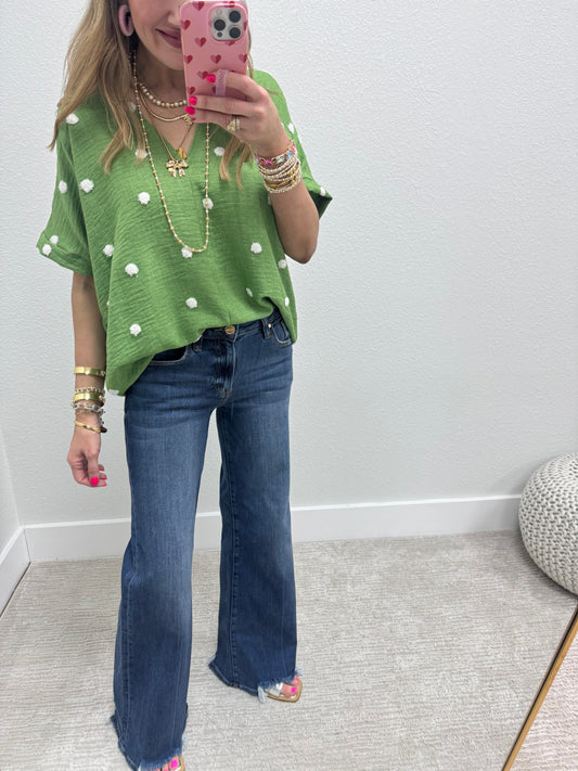Risen Mid Rise Wide Leg Jean