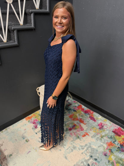 Navy Heart Midi Dress