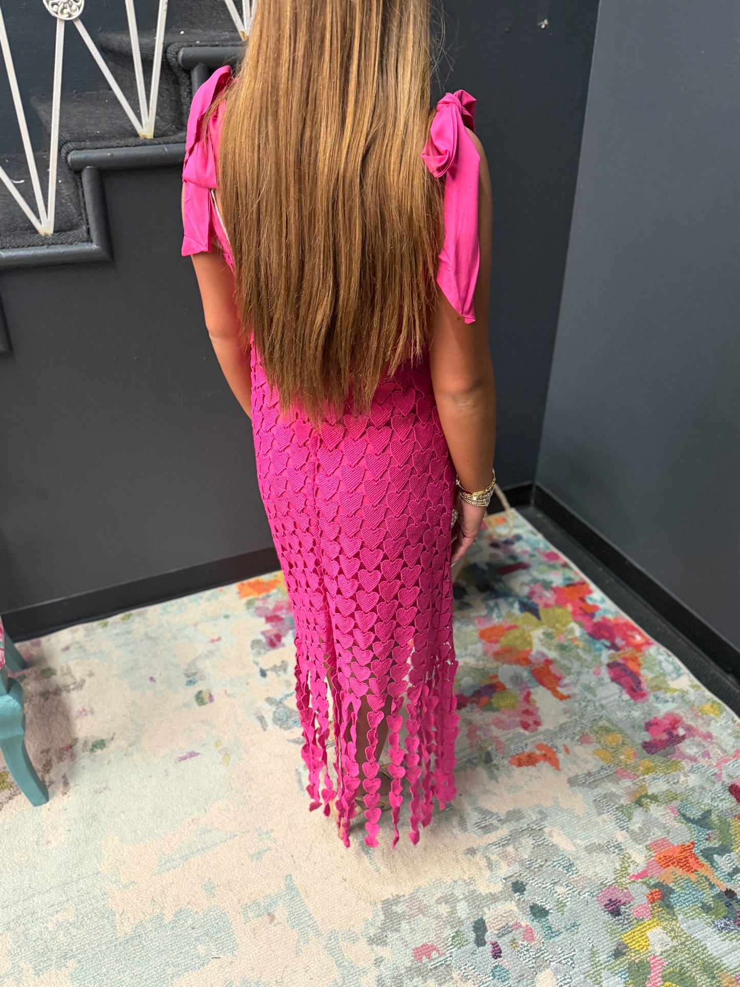Pink Heart Midi Dress