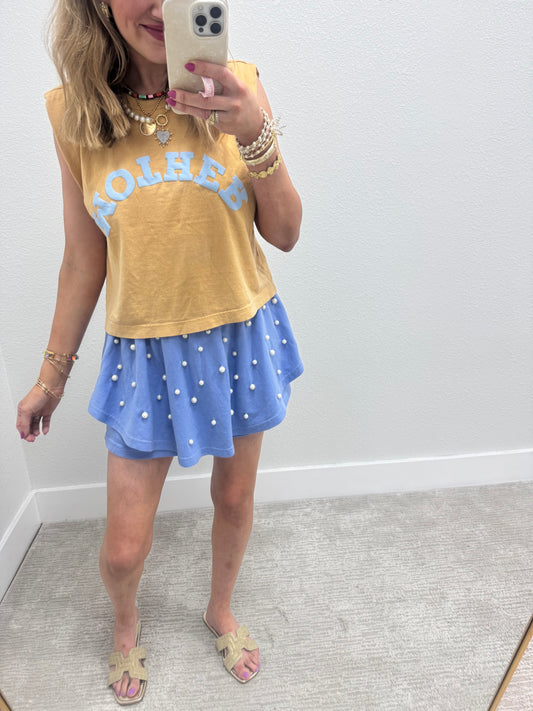 Tan Mother Upside Down Mother Puff Muscle Tee