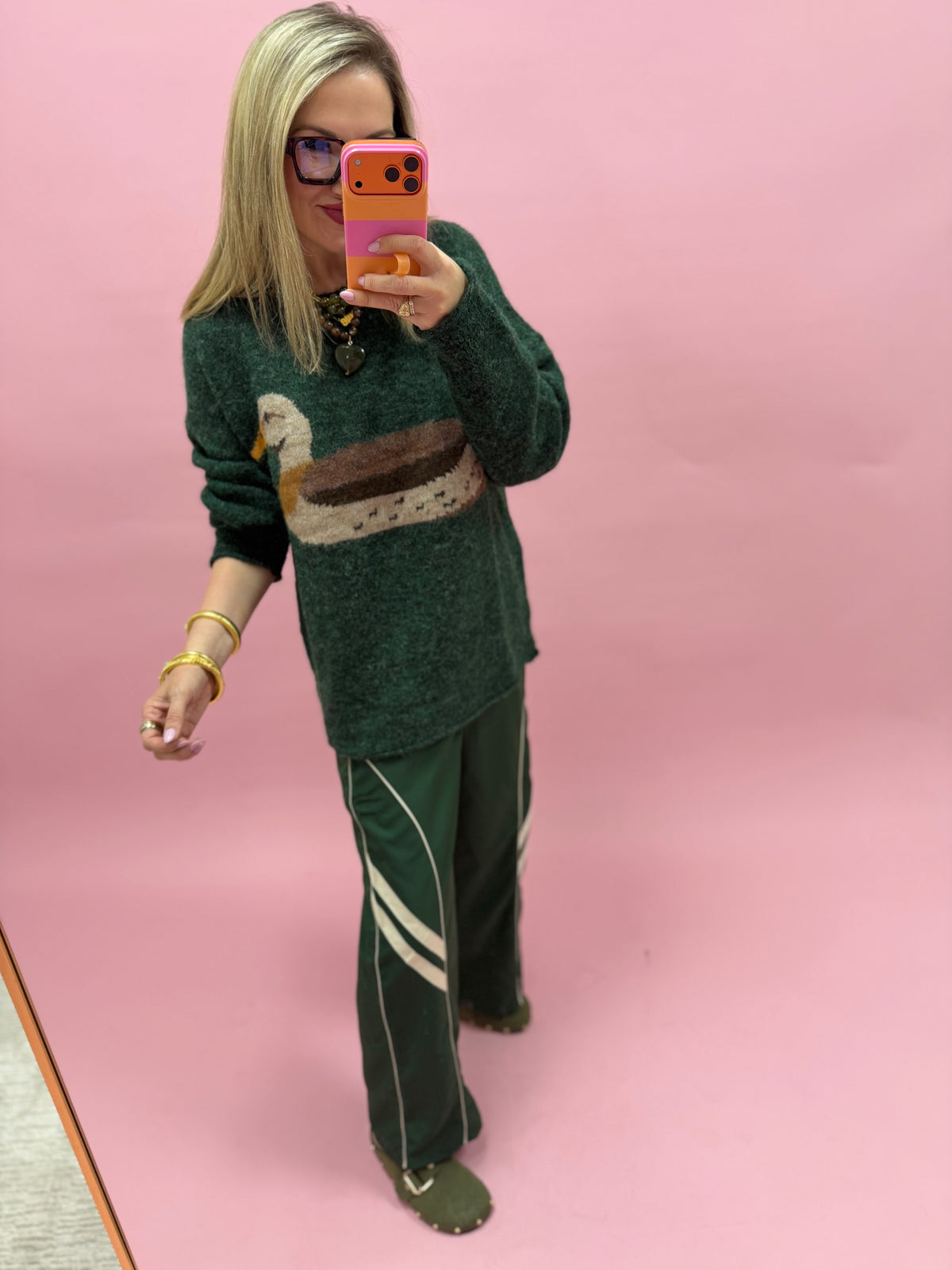 Forest Green Cozy Mallard Sweater