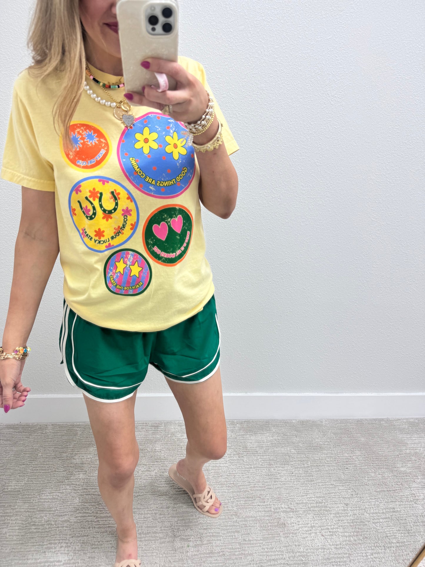 Yellow Comfort Colors Smiley Tee