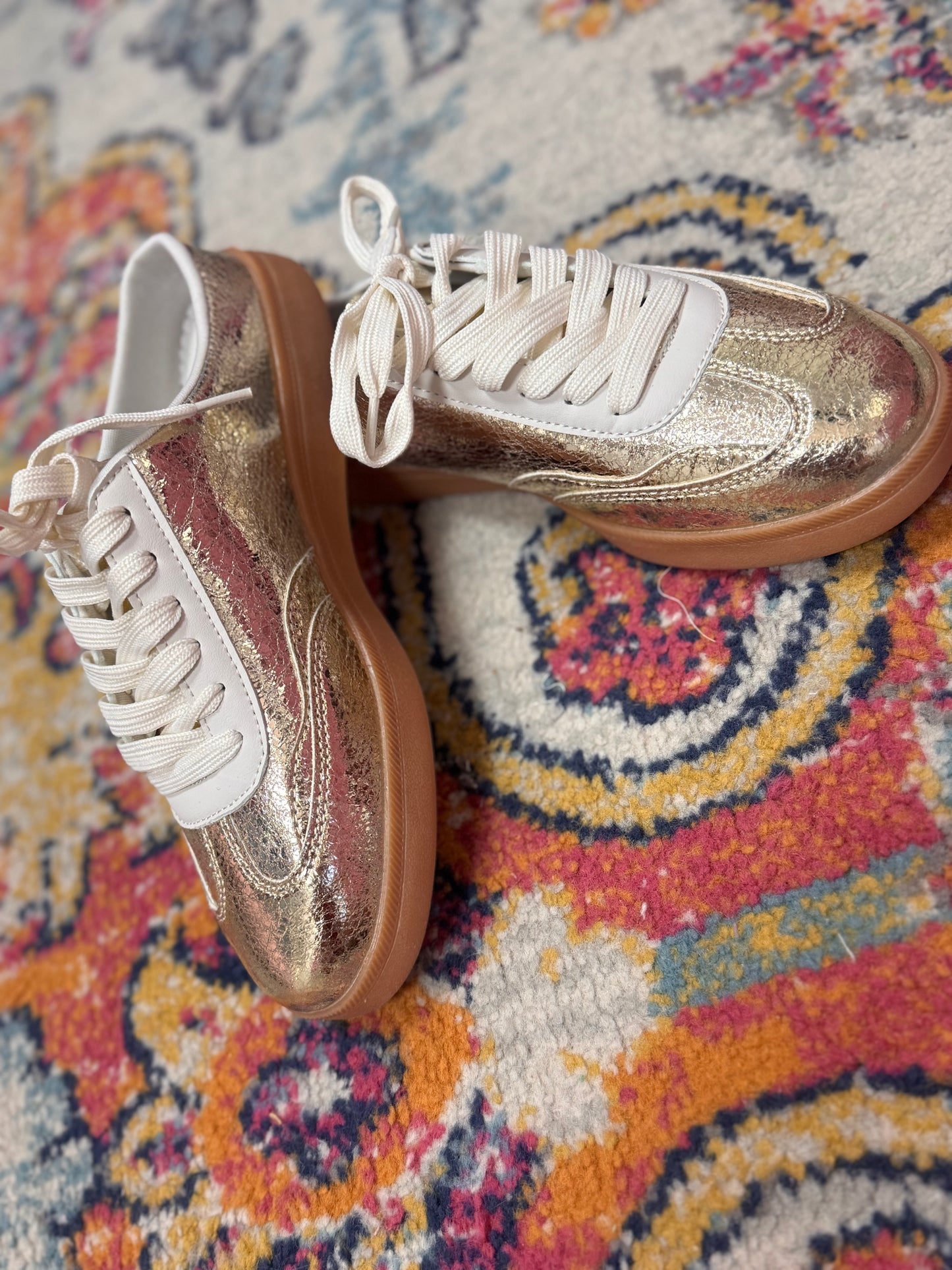 Gold Metallic Slide On Sneaker