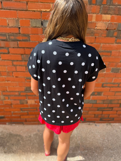 Queen of Sparkles Licensed Texas Tech Polka Dot Foam Finger Tee