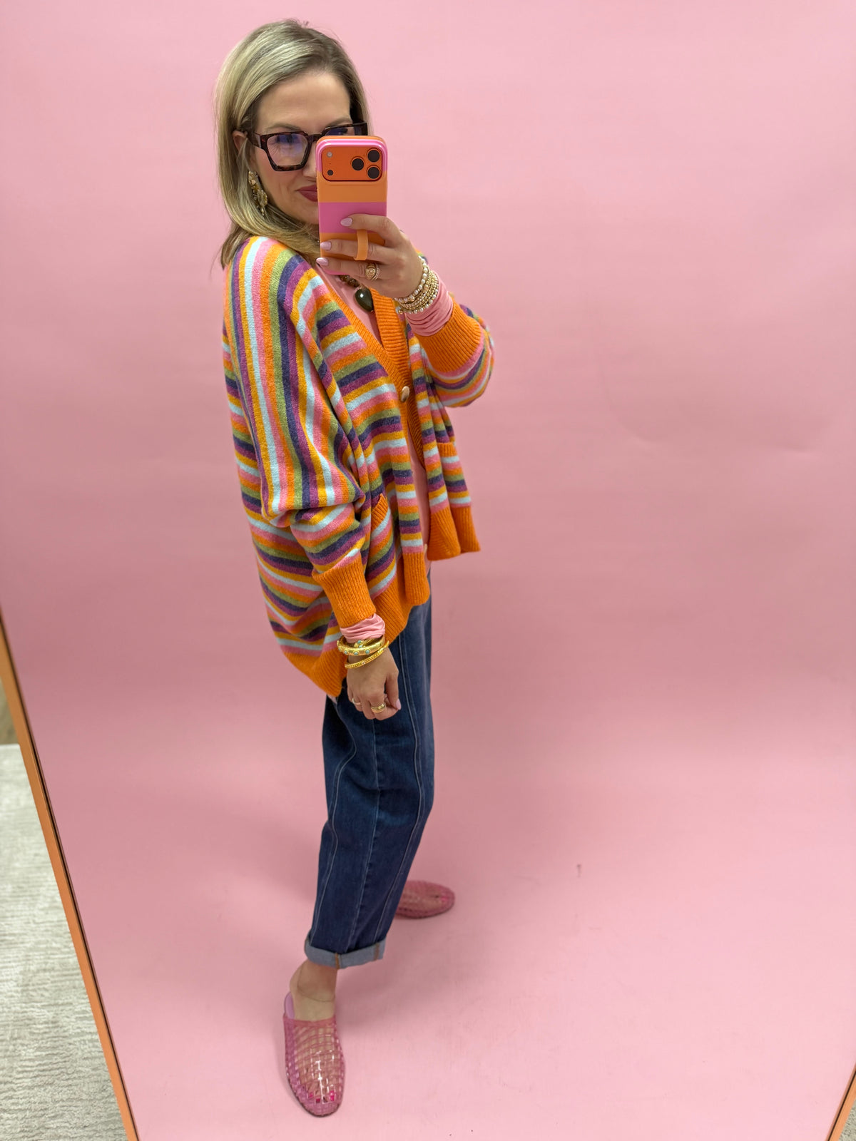 Rainbow Oversized Pullover Sweater Cardigan