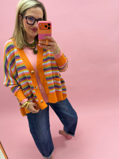 Rainbow Oversized Pullover Sweater Cardigan