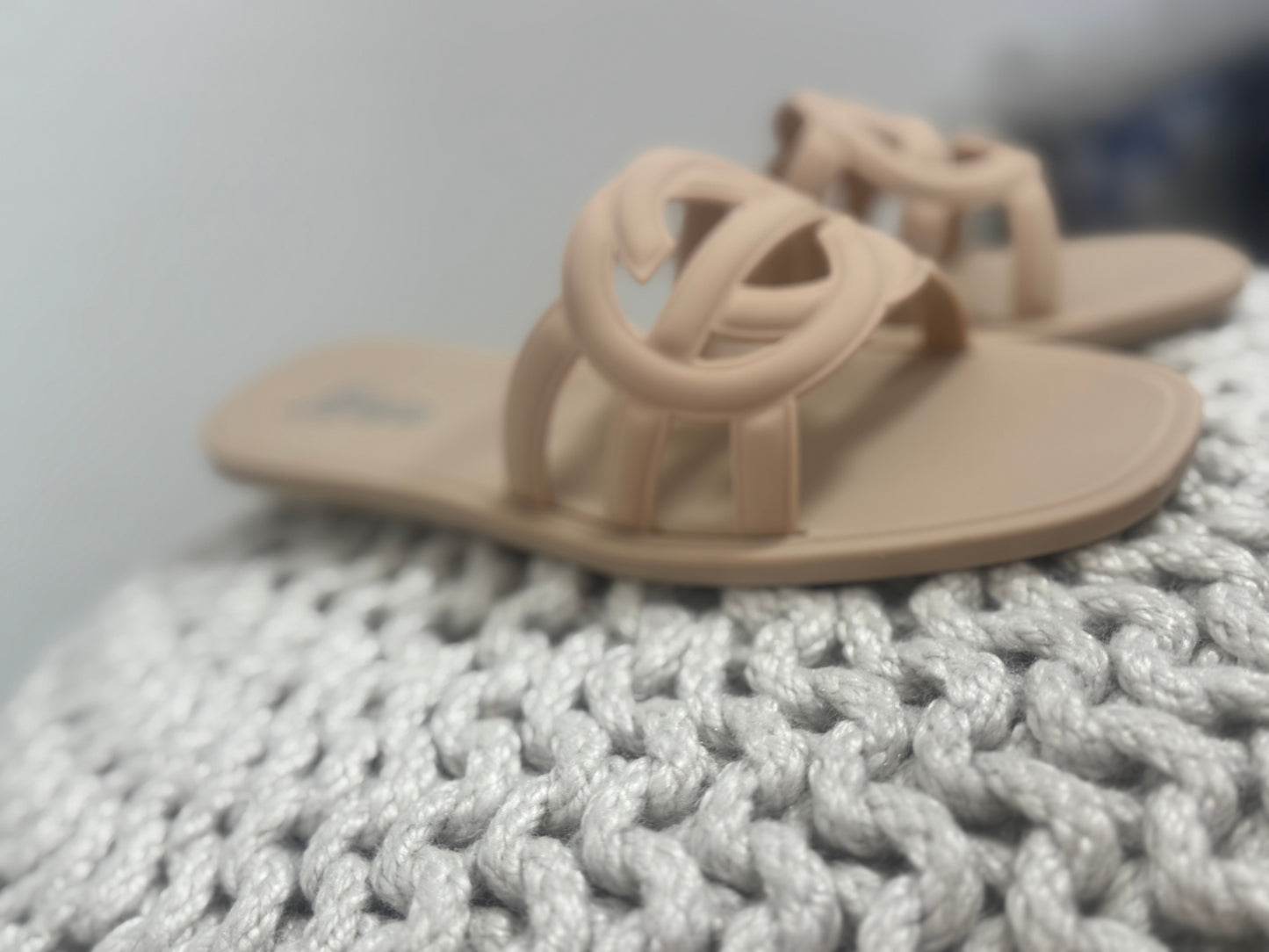 Nude Solid Interlocking Rubber Sandal