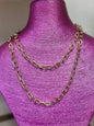 Extra Long Horsebit Necklace - Water Resistant (Silver & Gold)
