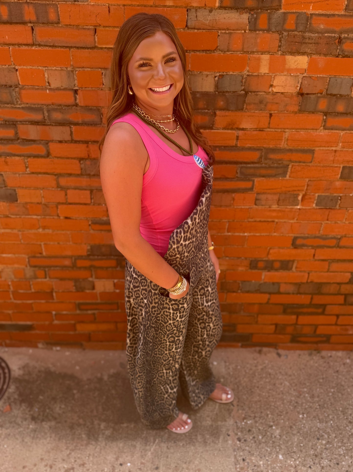 Leopard Barrel Overalls