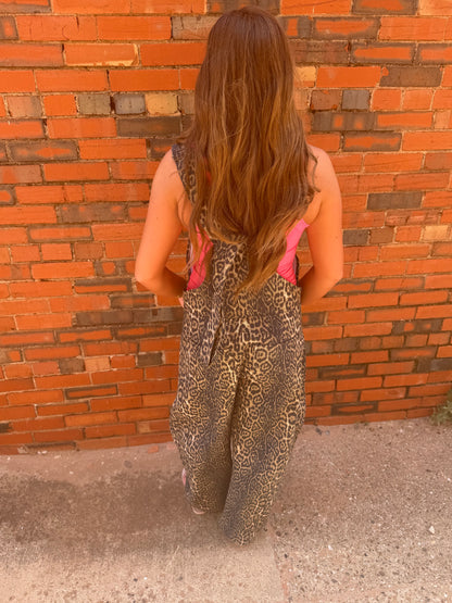 Leopard Barrel Overalls