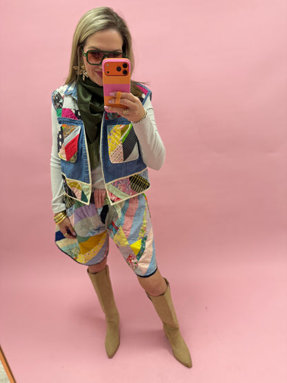 Handmade Quilted Short & Vest Set