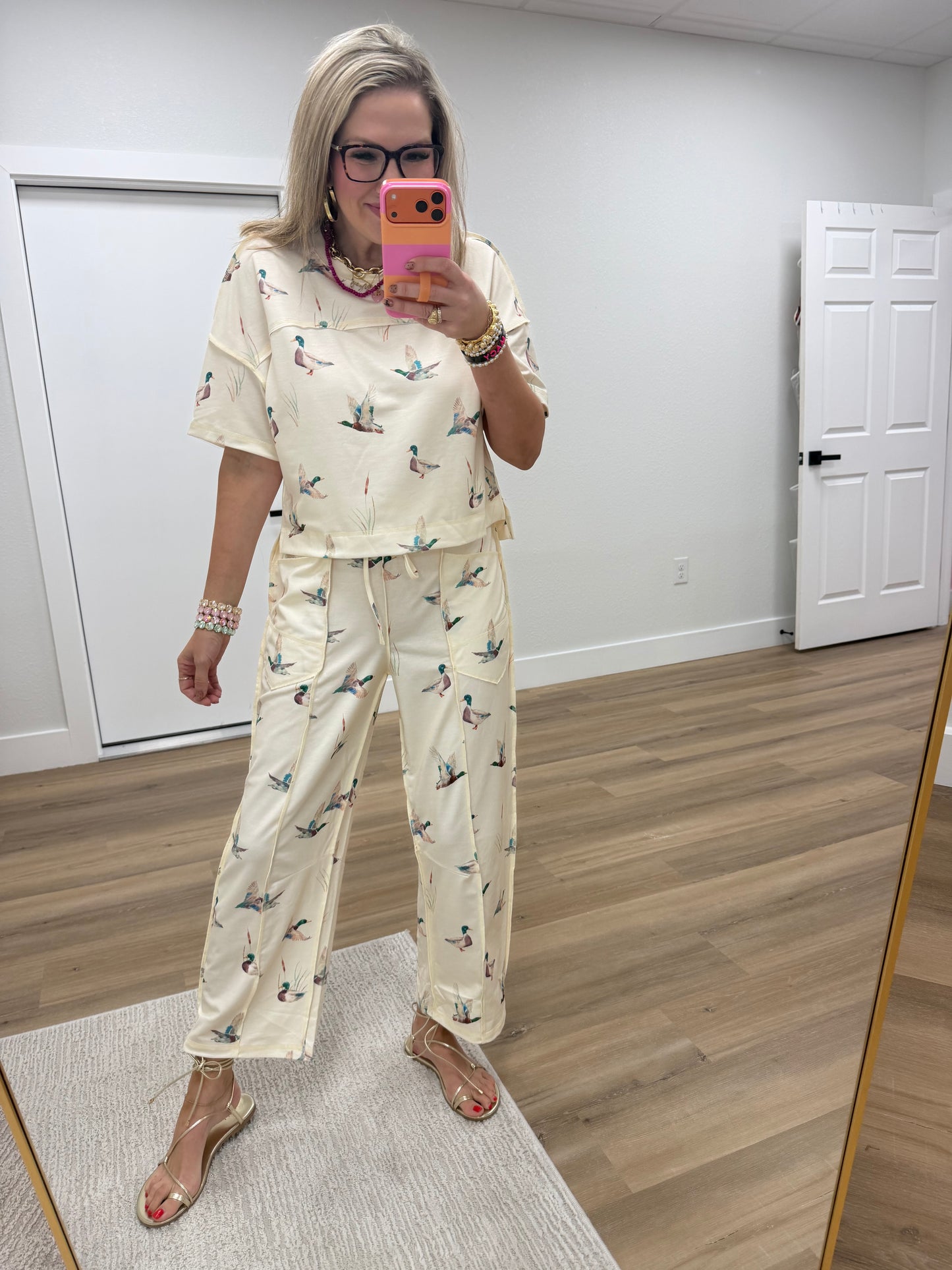 Mallard Print Two Piece Pant Set