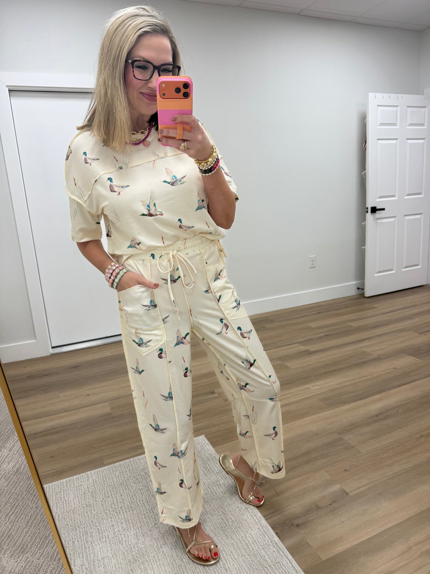 Mallard Print Two Piece Pant Set
