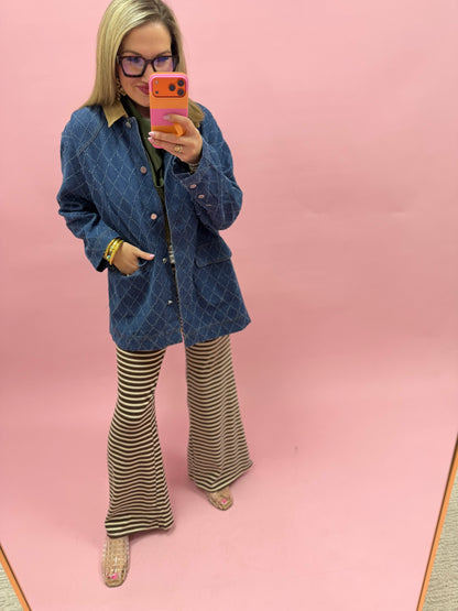 Denim Corduroy Collar Jacket