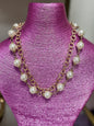 Gold Chain & Pearl Double Strand Necklace
