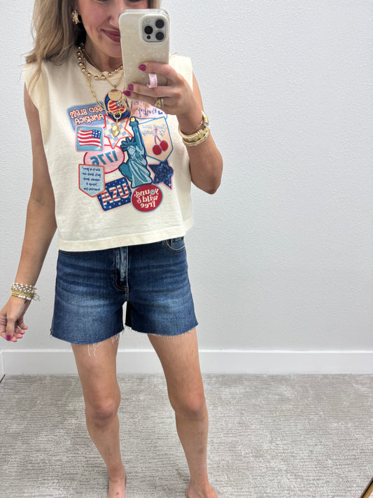 Patriotic Patch Muscle Tee