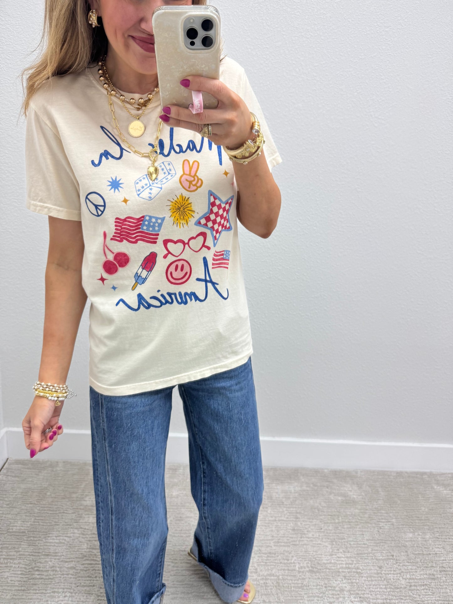 Cream Comfort Colors Made In America Tee FS
