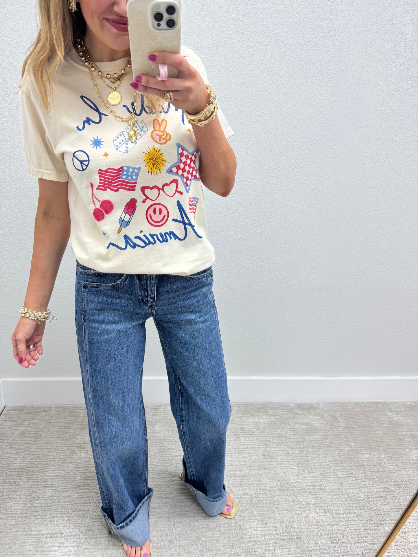 Cream Comfort Colors Made In America Tee FS