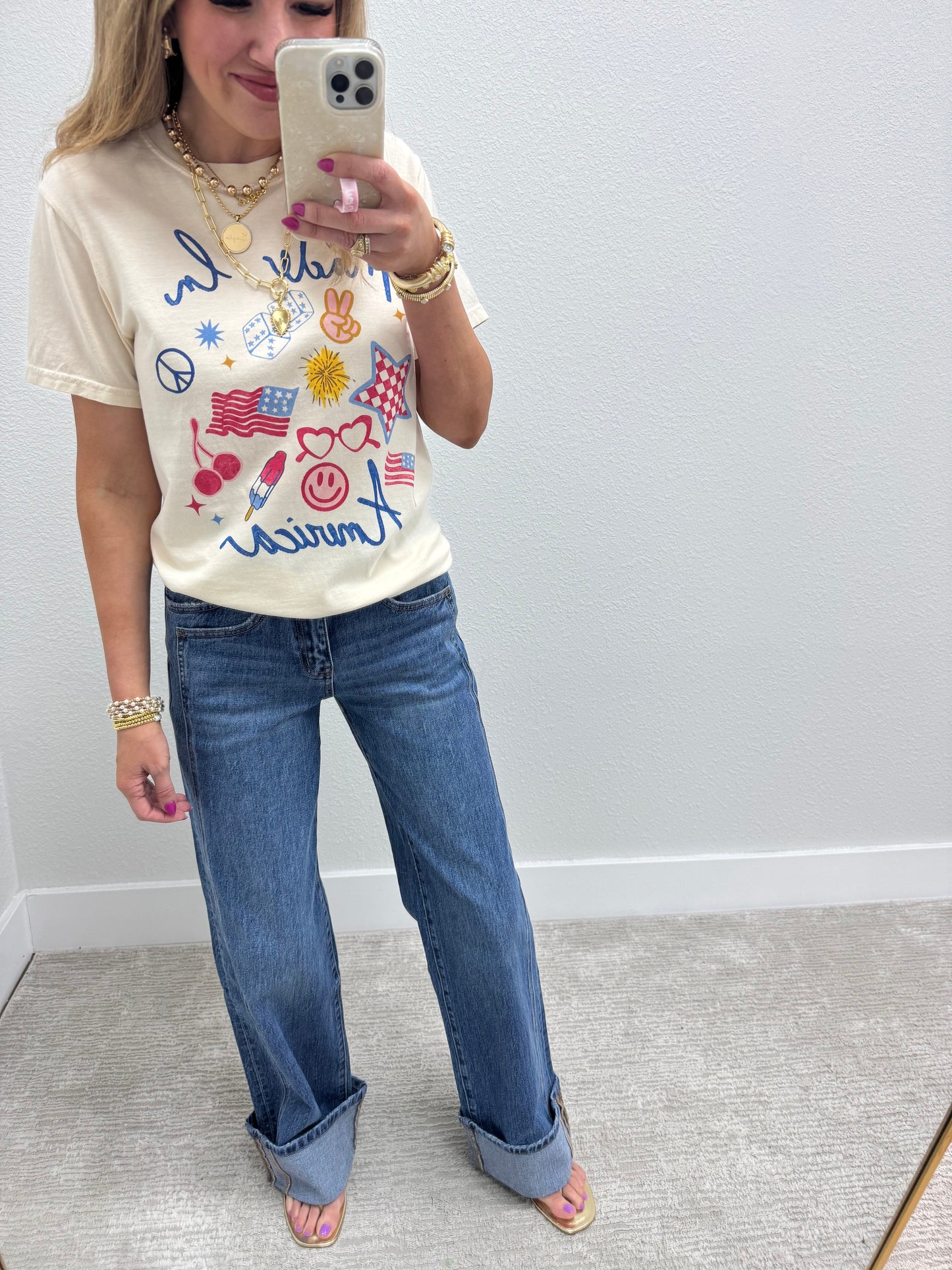Cream Comfort Colors Made In America Tee FS
