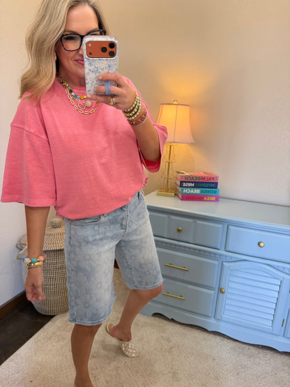 Risen Floral Print Slouch Bermuda Shorts