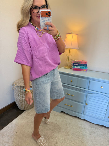 Risen Floral Print Slouch Bermuda Shorts