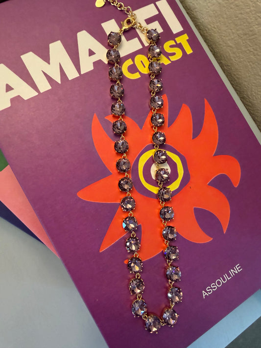 Lux Purple Solid Crystal Necklace