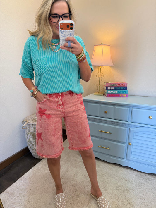 Risen Taffy Slouchy Star Shorts