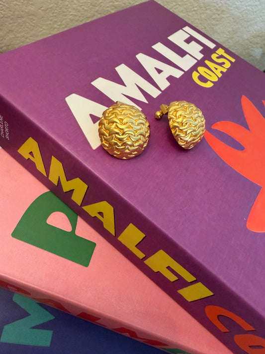 Lux Round Gold Stud Earrings