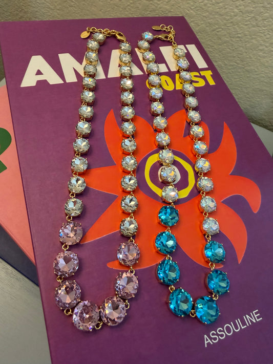 Lux Colored & Clear Crystal Necklace (2 colors)