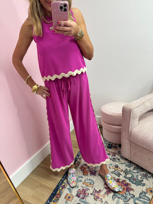 Hot Pink Ric Rac Pant Set