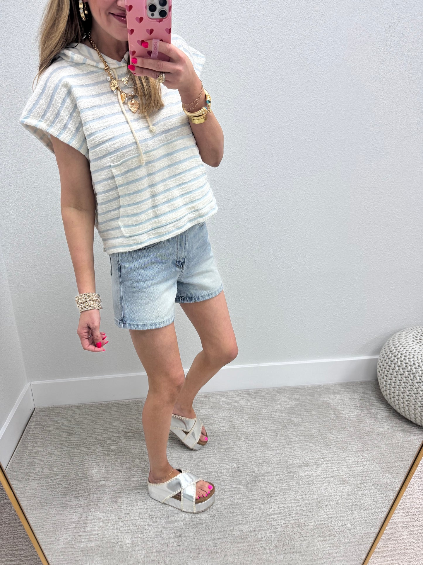 Judy Blue Light Wash RM Denim Shorts FS