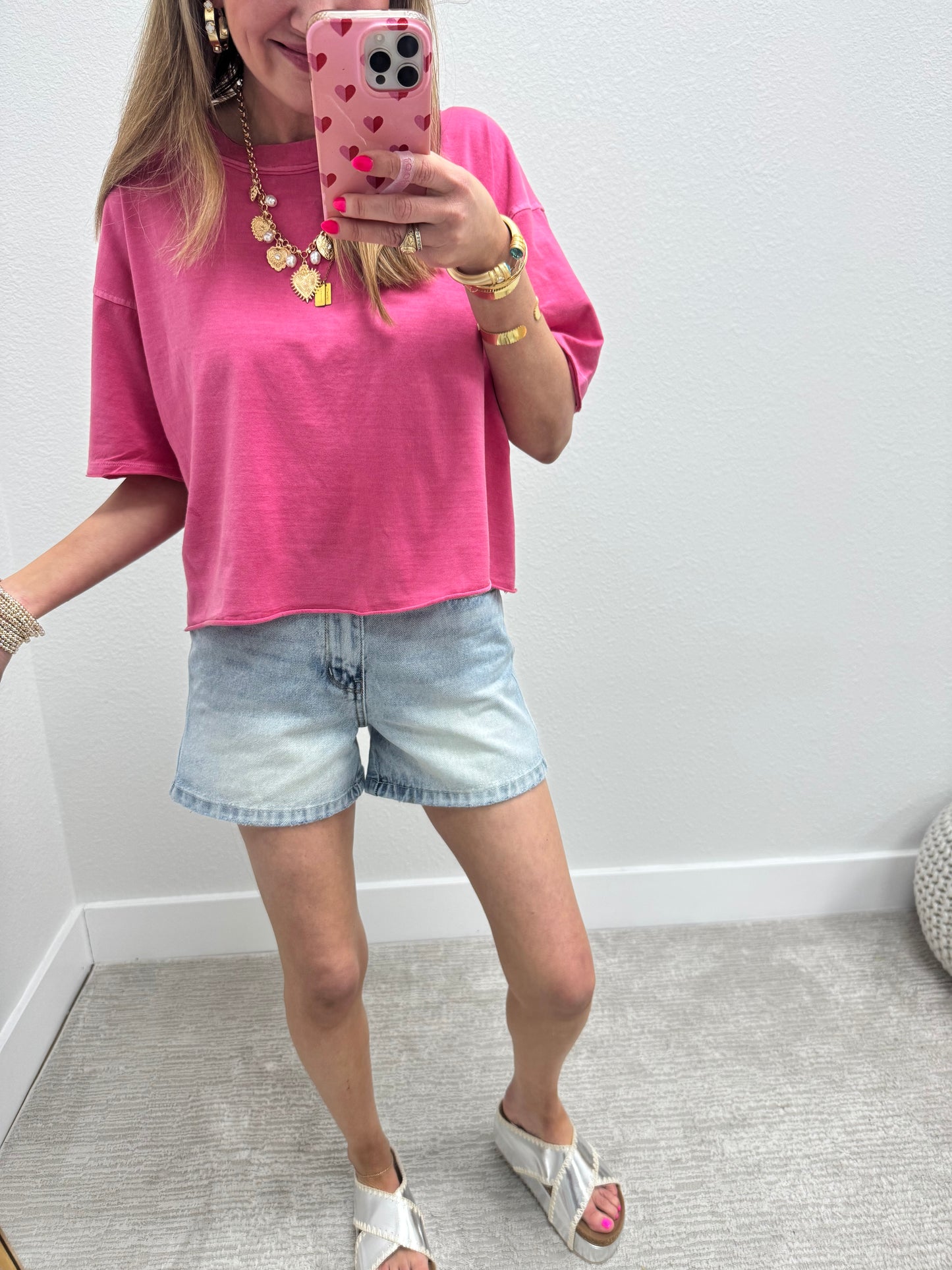 Judy Blue Light Wash RM Denim Shorts FS