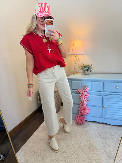 Vervet Striped Crop Barrel Jeans