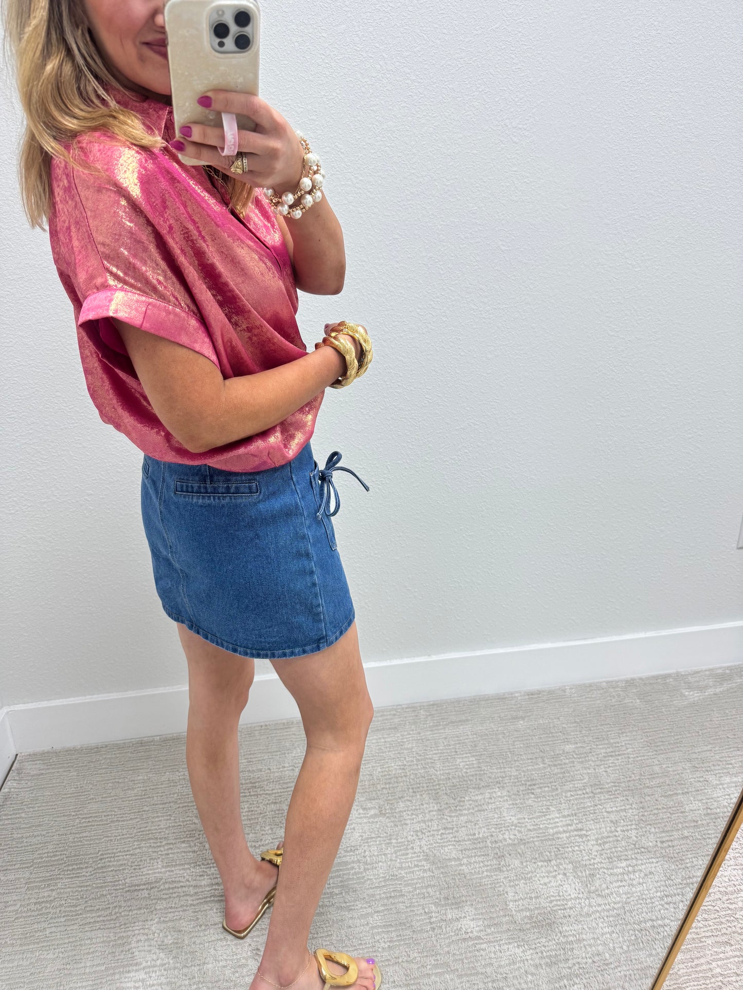 Bow Denim Skirt