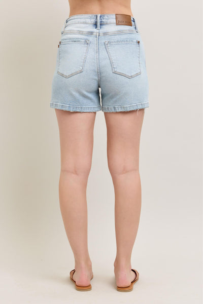Judy Blue Light Wash RM Denim Shorts FS