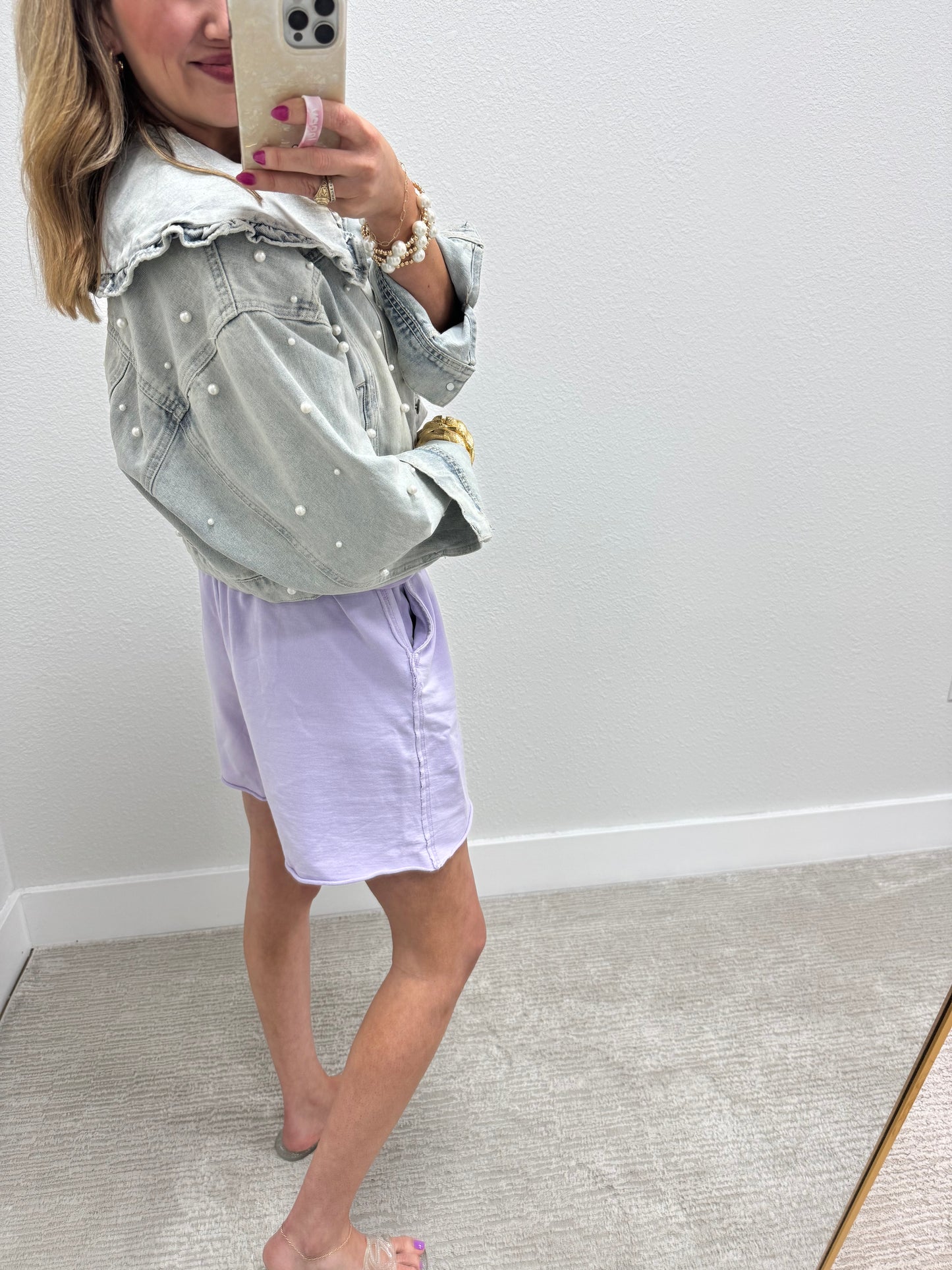 Lavender Boyfriend Short Two Piece Set
