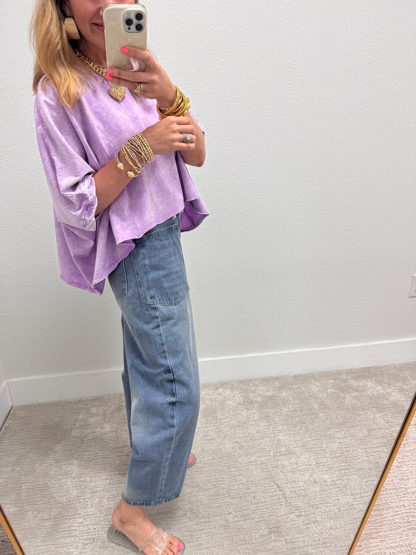 Light Wash Drawstring Barrel Jeans