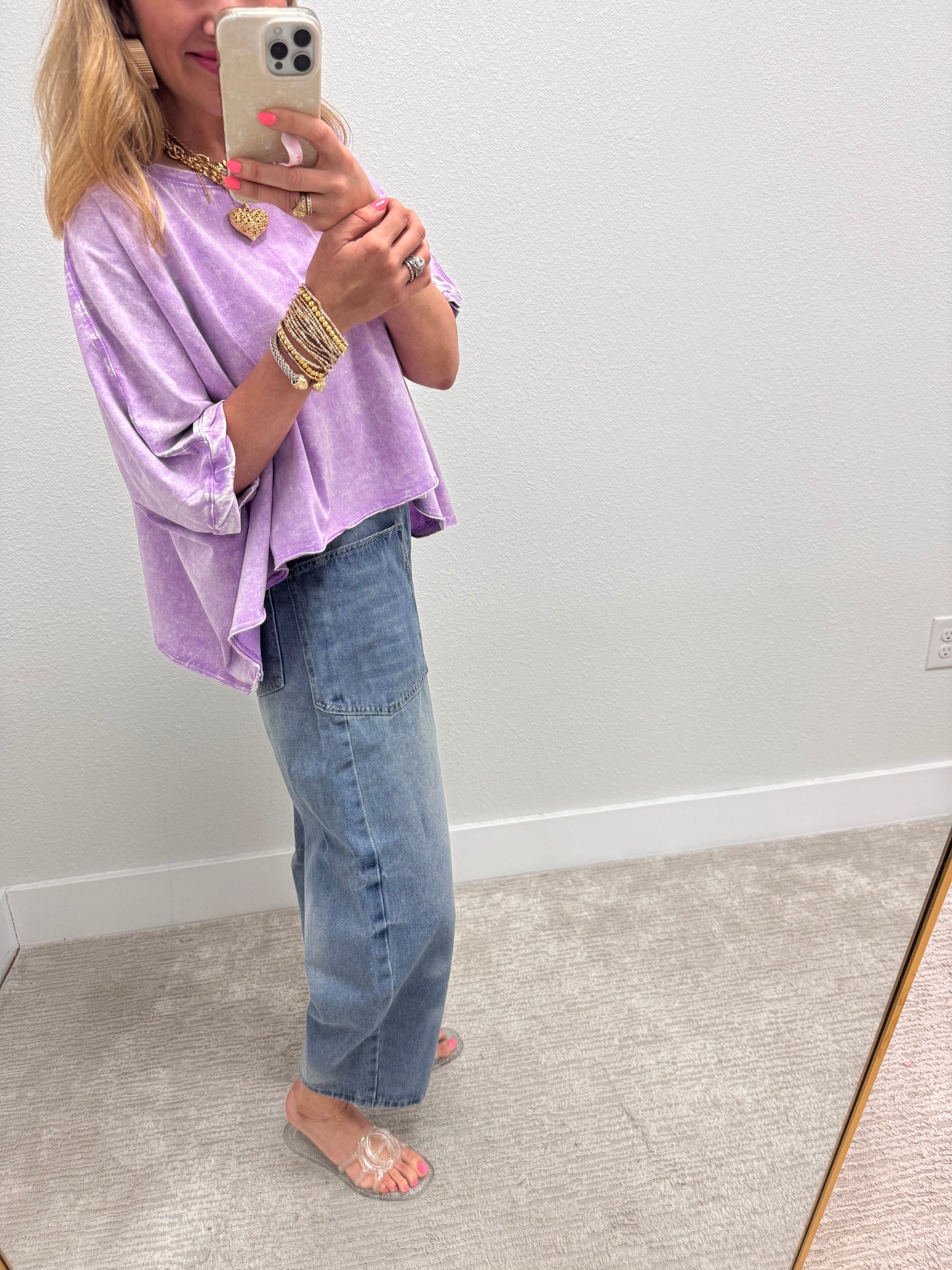 Light Wash Drawstring Barrel Jeans
