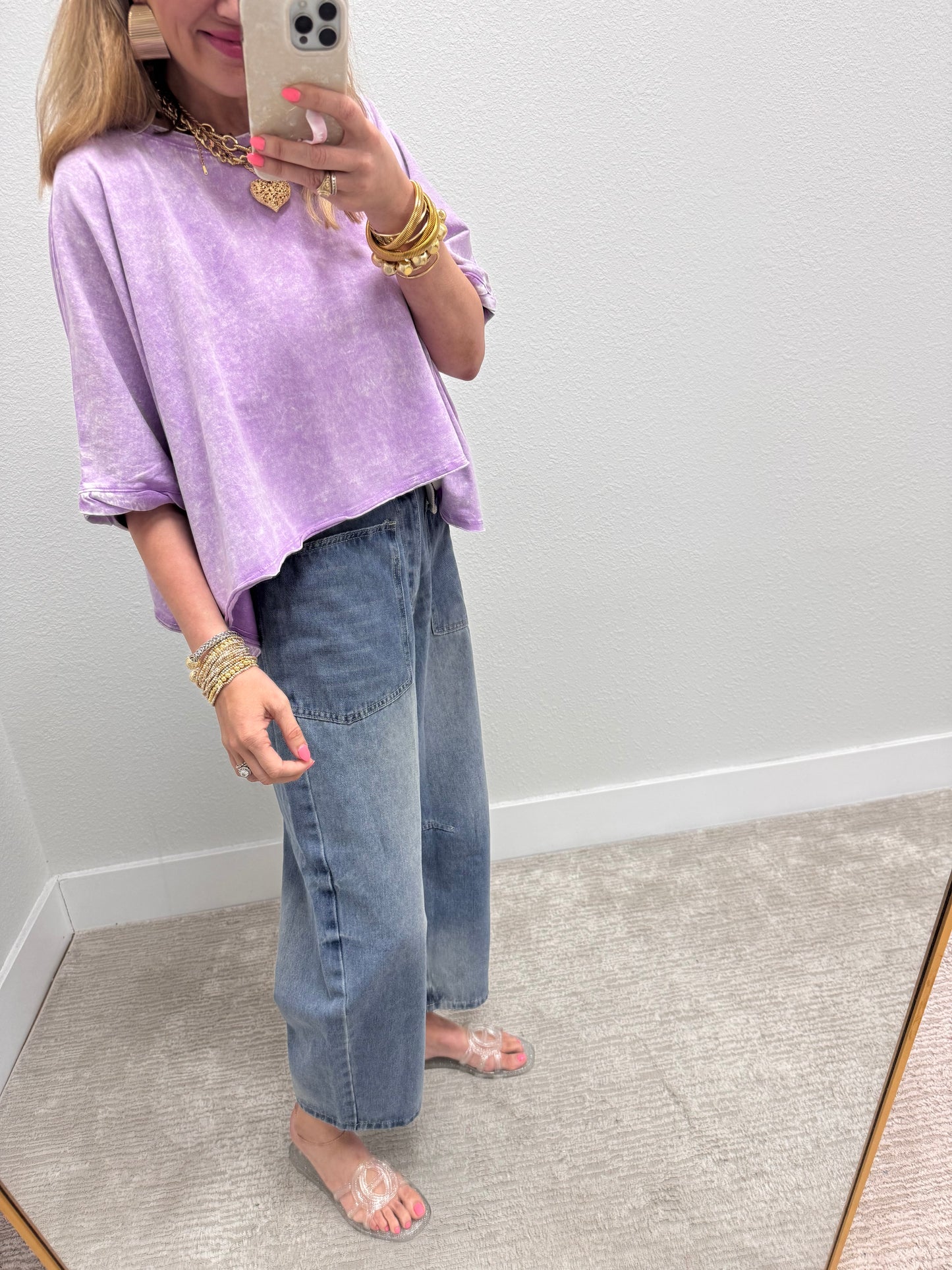 Light Wash Drawstring Barrel Jeans