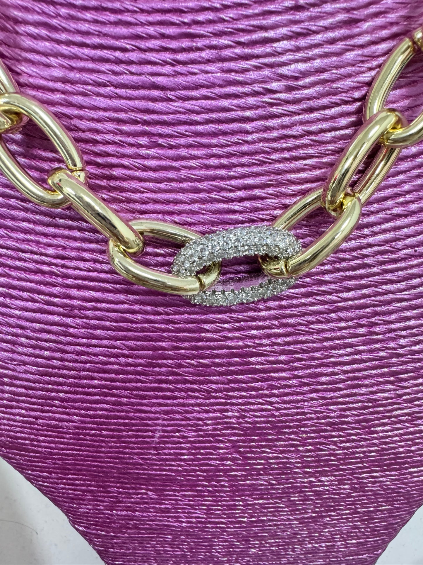 Silver and Gold Magnetic Crystal Link Necklace