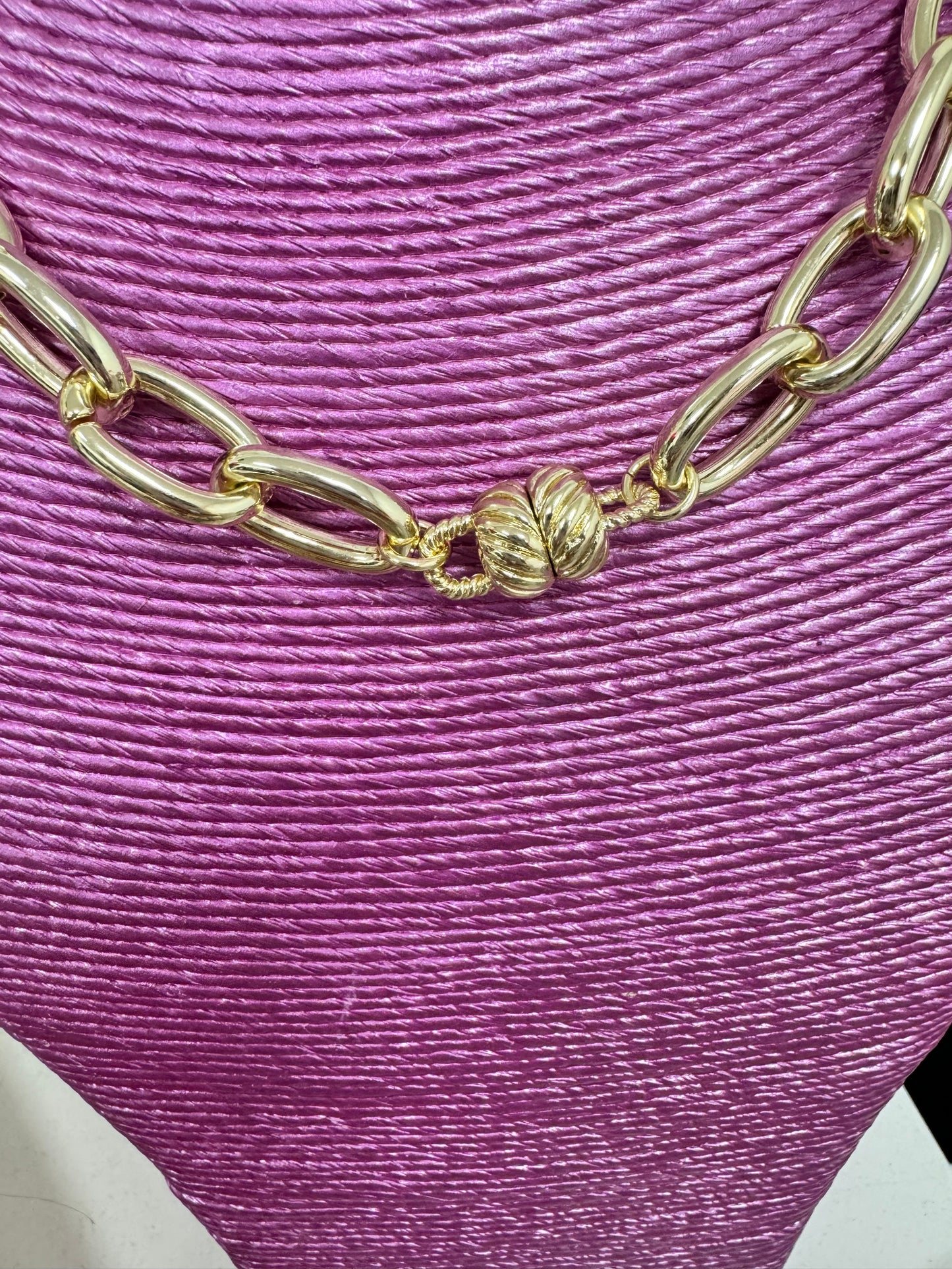 Silver and Gold Magnetic Crystal Link Necklace