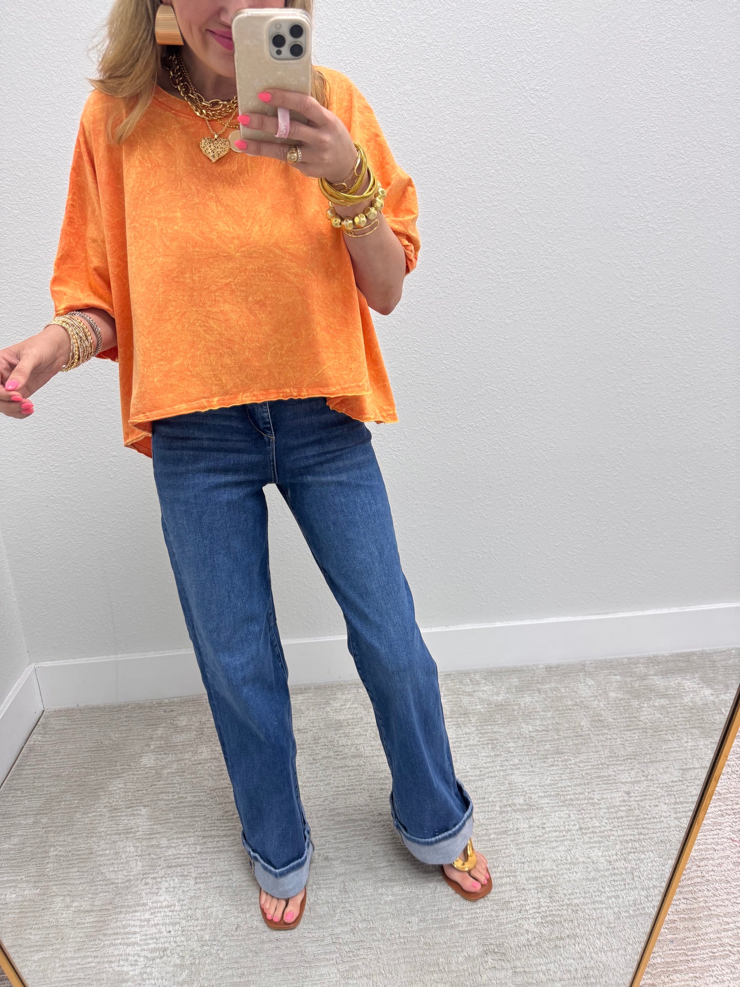 Risen Dark Tummy Control Long Inseam Wide Leg With Cuff