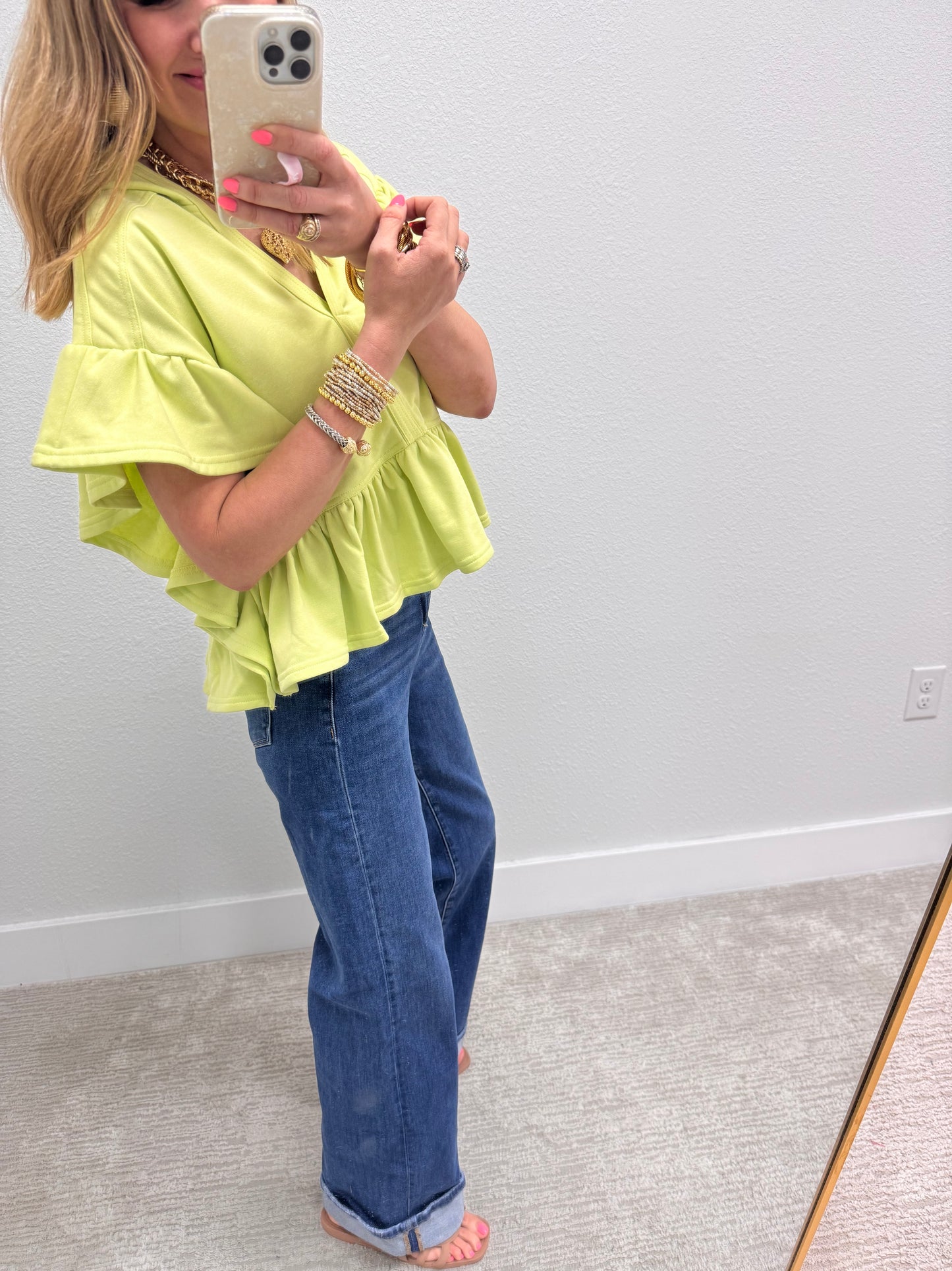 Risen Dark Tummy Control Long Inseam Wide Leg With Cuff