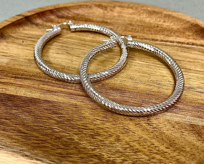 Gold Dipped 50MM Twisted Hoops