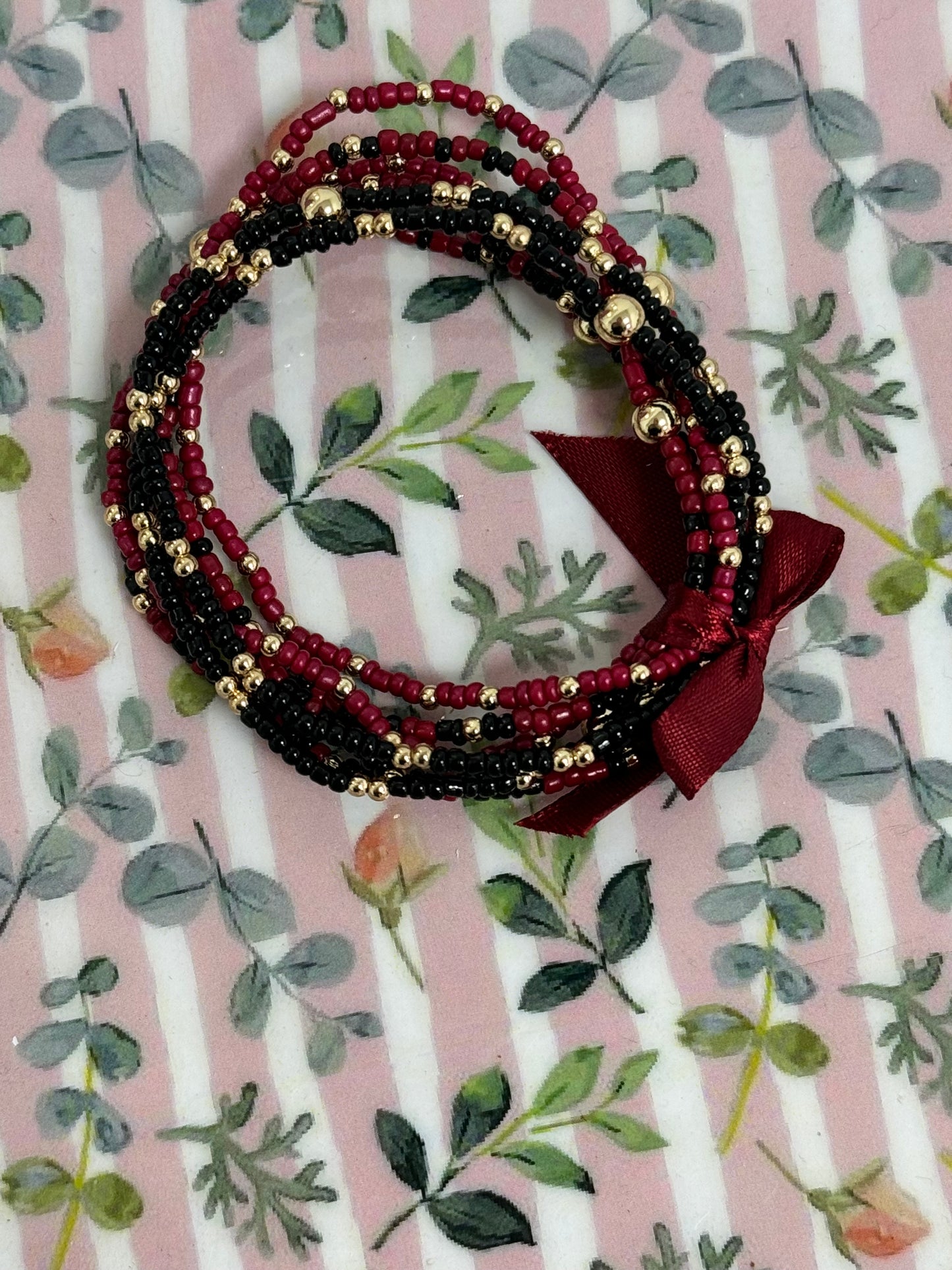 Set of 6 Colored Bead Bracelet Sets (6 colors!!)