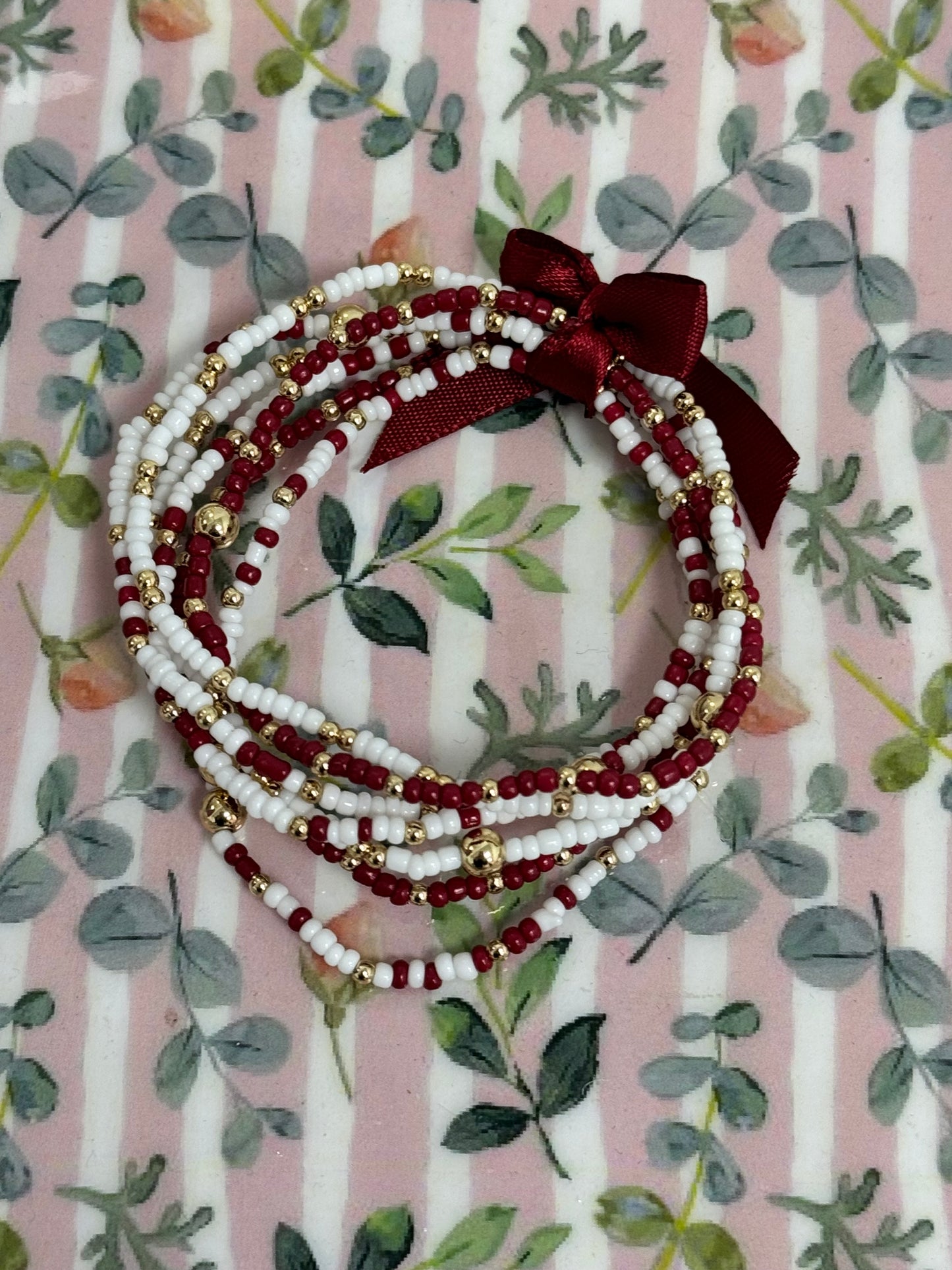 Set of 6 Colored Bead Bracelet Sets (6 colors!!)
