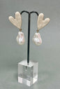 Pearl Heart Drop Down Earrings